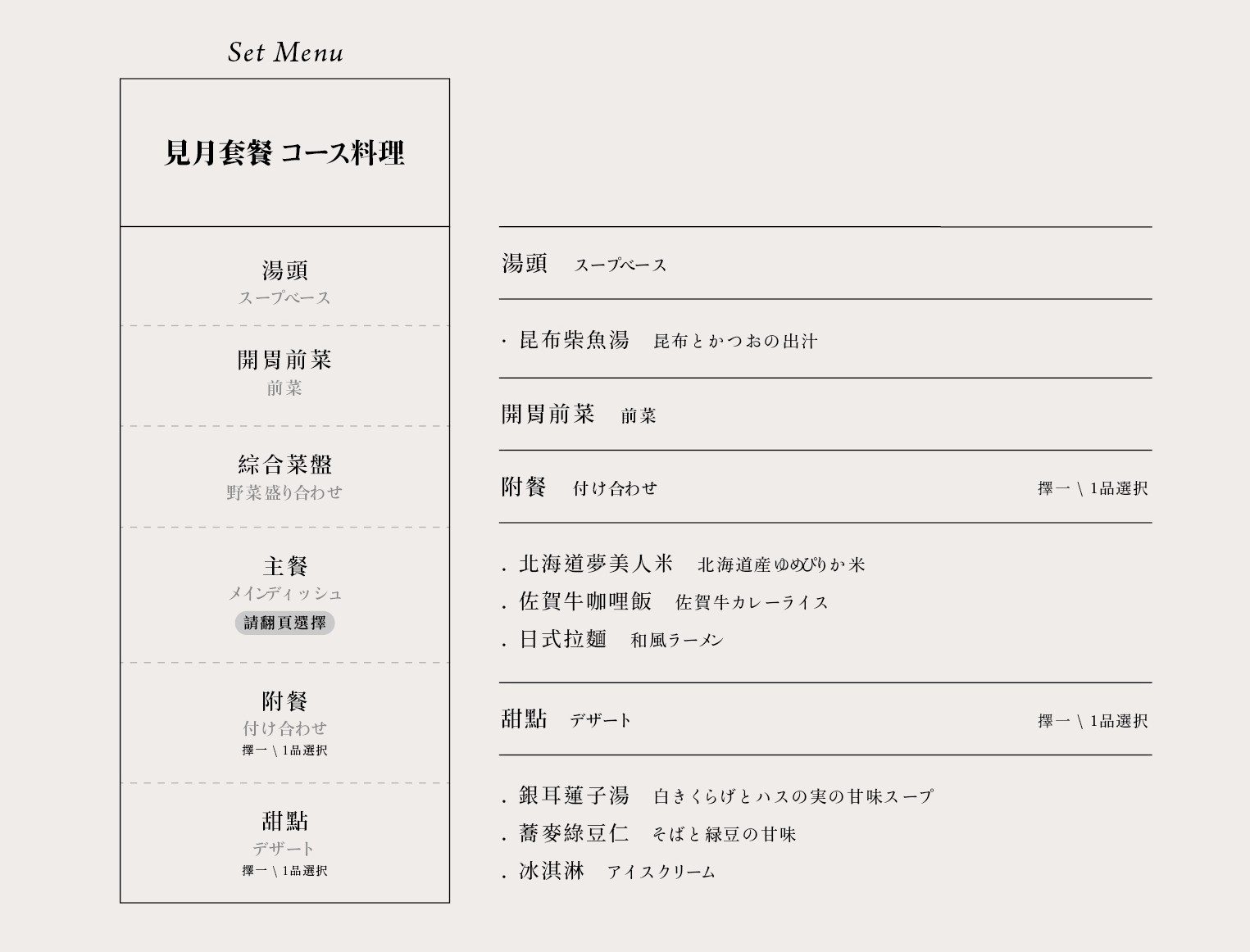 菜單｜台中北屯山里見月割烹鍋物｜ 約會、聚餐、慶生火鍋首選